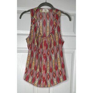 Collective Concepts Womens XS Tribal Sleeveless Racerback Tank Top Blouse
